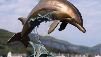 bronze dolphin statue