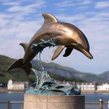 bronze dolphin statue